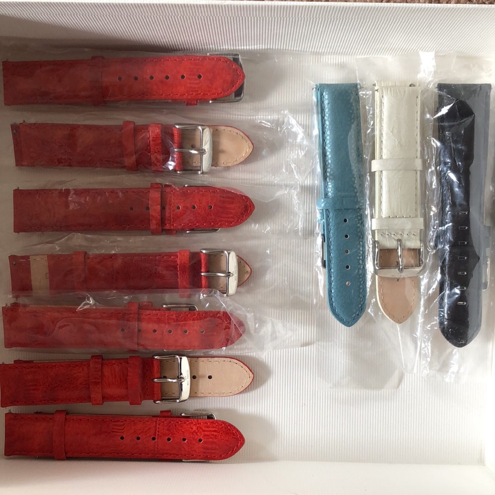 💜 Techno Com KC Leather One Pin Watch Strap, 22mm